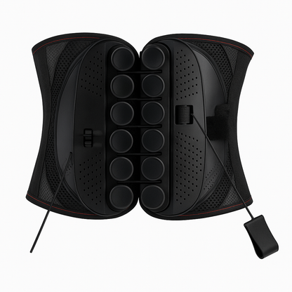 Adjustable Lumbar Support Back Brace for Lower Back Pain Relief with Dual Pulley System