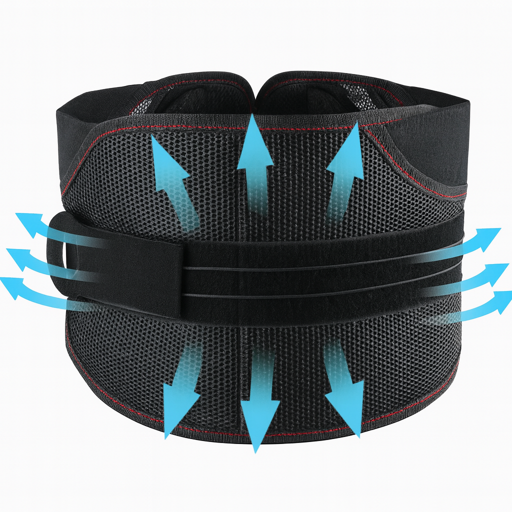 Adjustable Lumbar Support Back Brace for Lower Back Pain Relief with Dual Pulley System